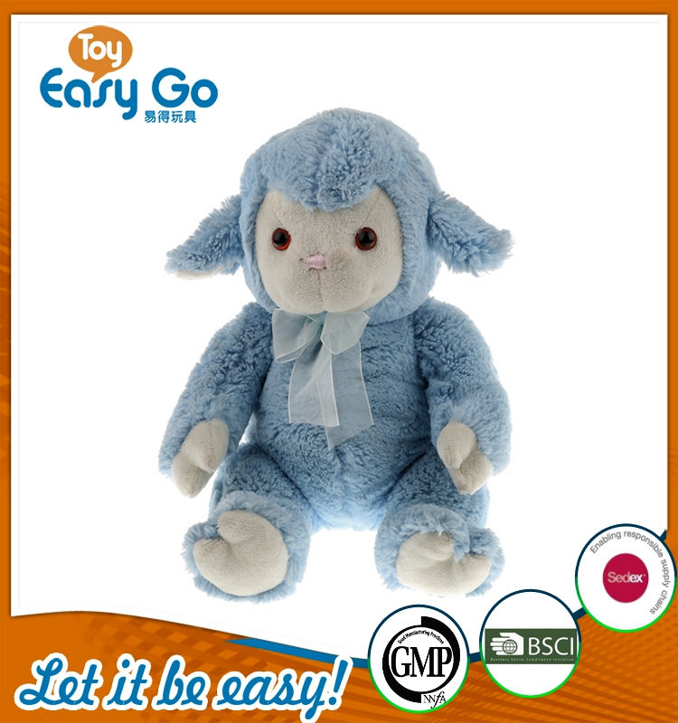 customized sitting blue sheep with tie 